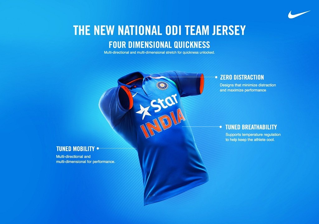 indian cricket team's new jersey for odis