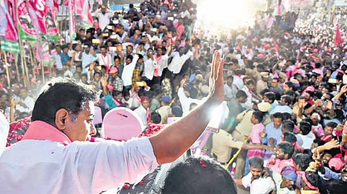 Image result for kodangal elections ktr road show