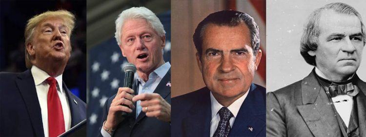 The three impeached Presidents of the United States of America