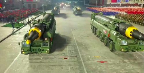 N Korea displays new ballistic missile at military parade