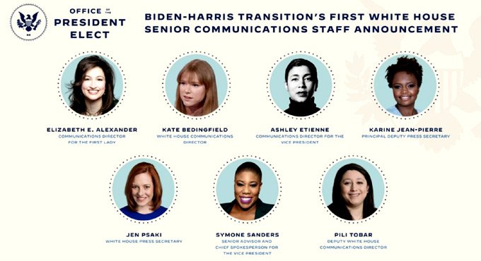 Biden names 7 member all women White House comms team
