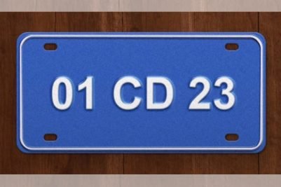 Blue color number plate