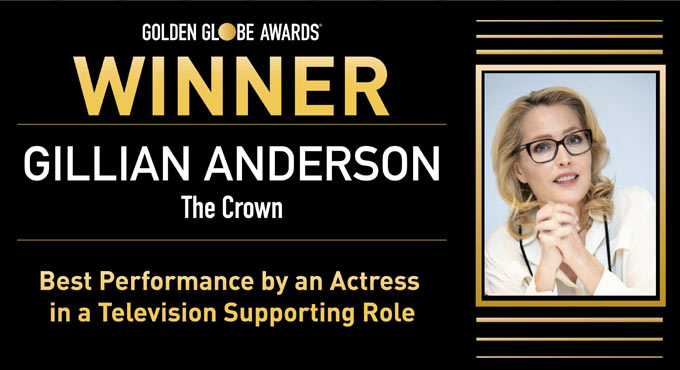 Gillian Anderson bags Golden Globe for portrayal of Margaret Thatcher