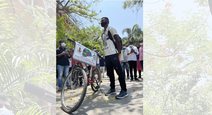 Telangana-based Indian Army jawan pedals 2,400 km to promote fitness