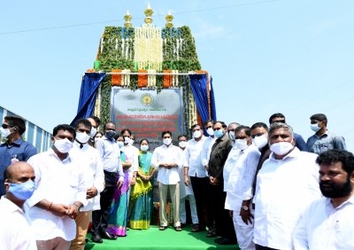 Andhra CM Jagan lays foundation stone for Krishna river flood bank work