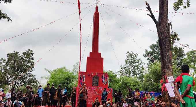 Maoists built memorial for Haribhushan, Sarakka in Dandakaranya