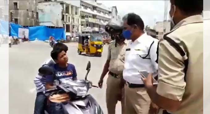 Mahabubnagar: Minor’s response to cops who stop him from driving goes viral