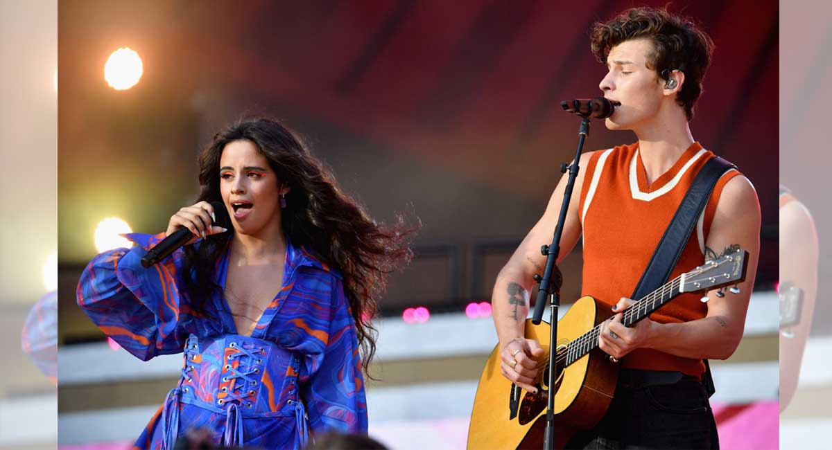 Camila Cabello welcomes Shawn Mendes to Global Citizen Fest with PDA on stage