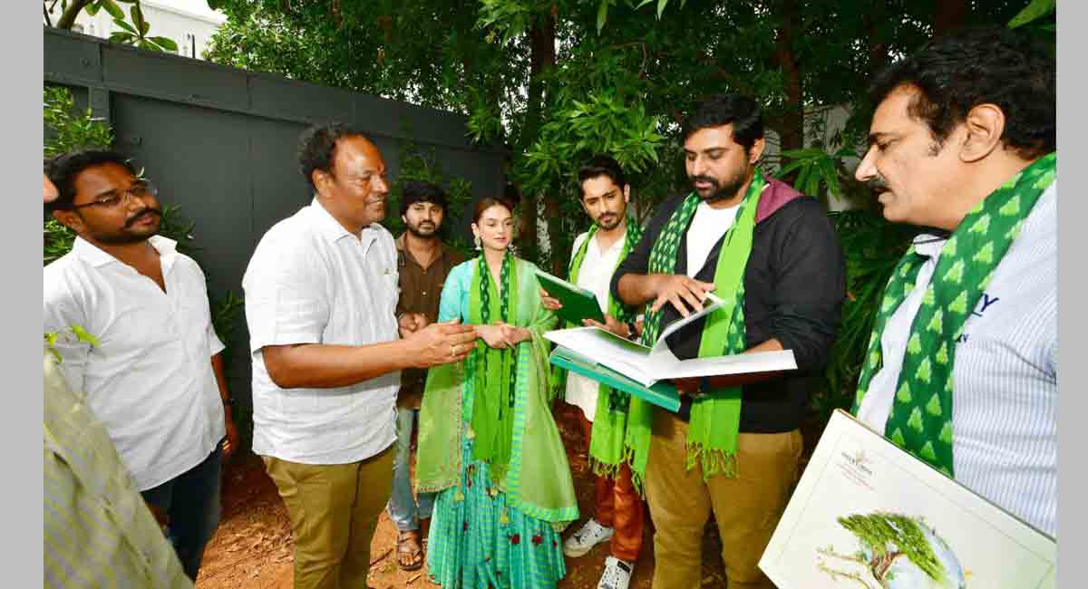 Maha samudram film unit takes part in Green India Challenge
