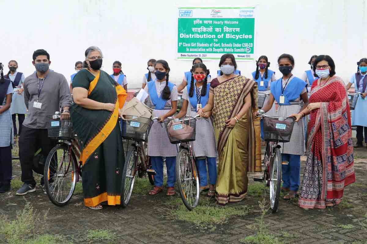 NTPC distributes bicycles to 63 girls