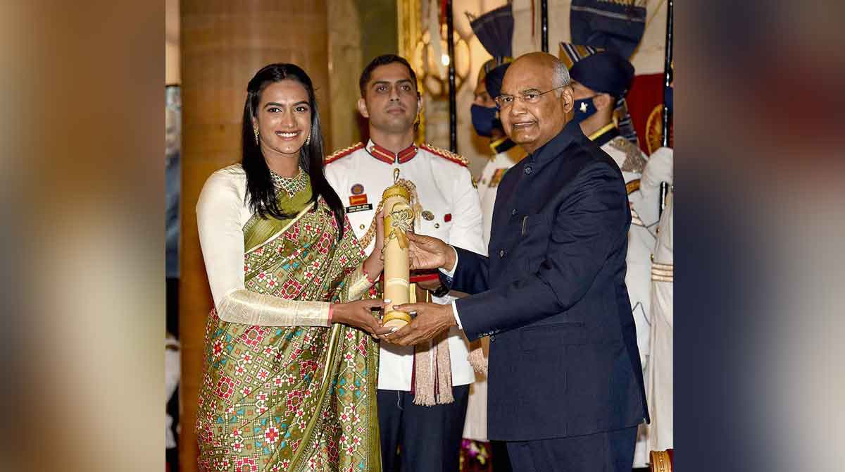 Olympian badminton player PV Sindhu awarded Padma Bhushan