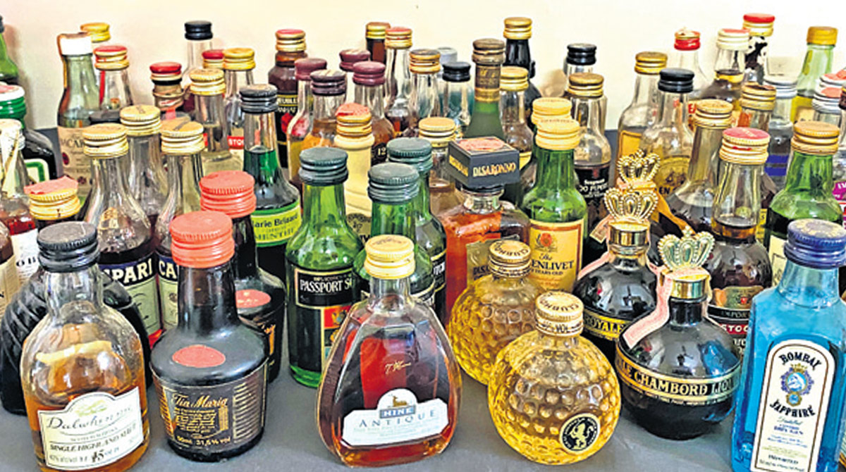 Nonagenarian gifts over 500 miniature liquor bottle collection to neighbour