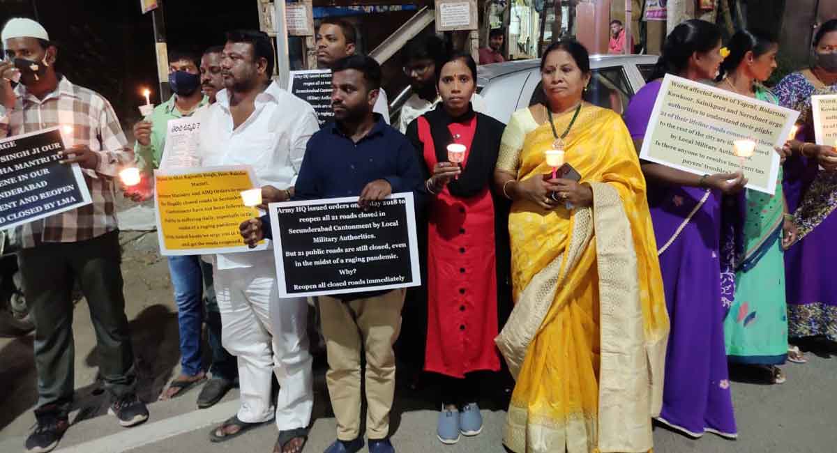 Secunderabad cantonment residents take to streets over closed roads