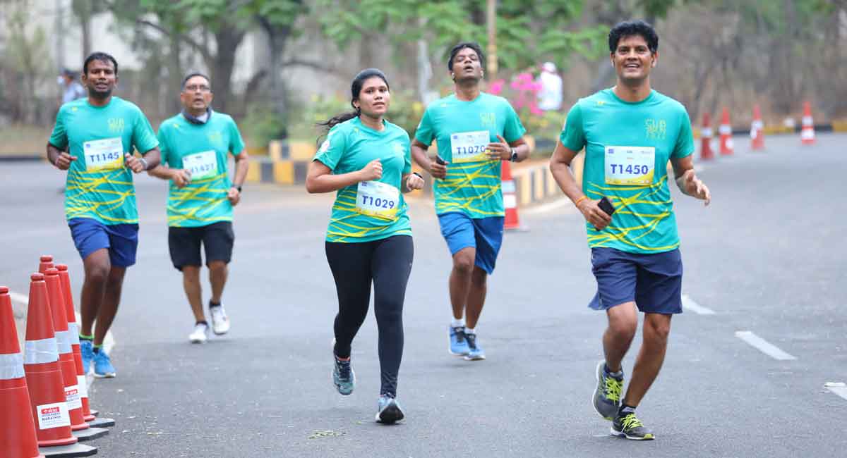 Club Run of Hyderabad Runners Society held at University of Hyderabad campus