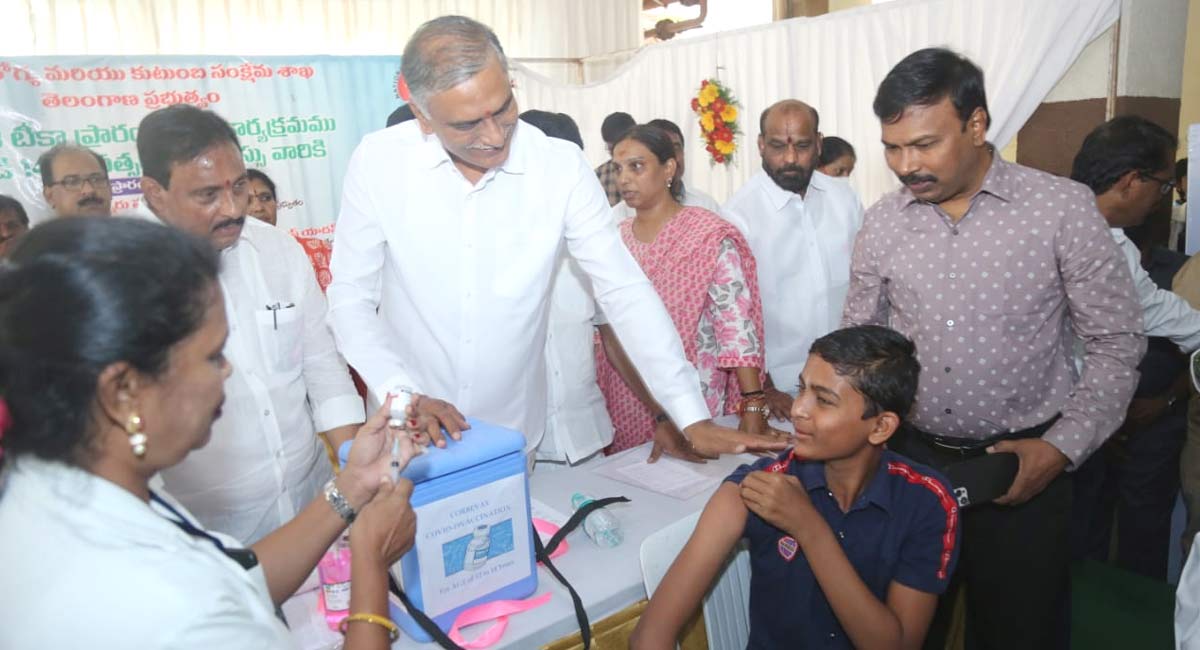 Covid vaccination for 12 to 14 years launched in Telangana