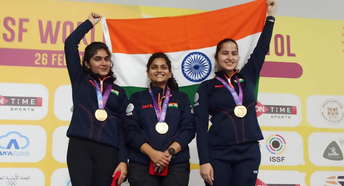 ISSF World Cup: Women’s 25m pistol team win India’s third gold in Cairo