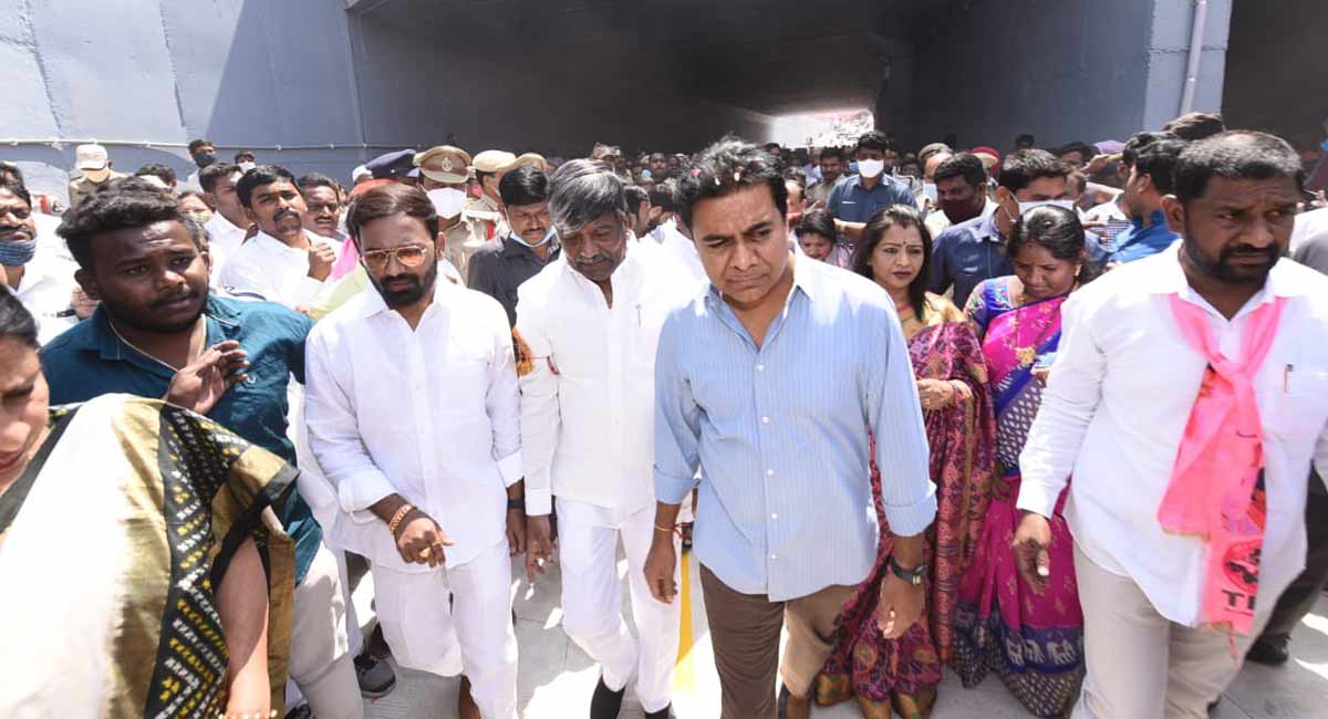 Hyderabad: Tukaram Gate RuB opened by K T Rama Rao