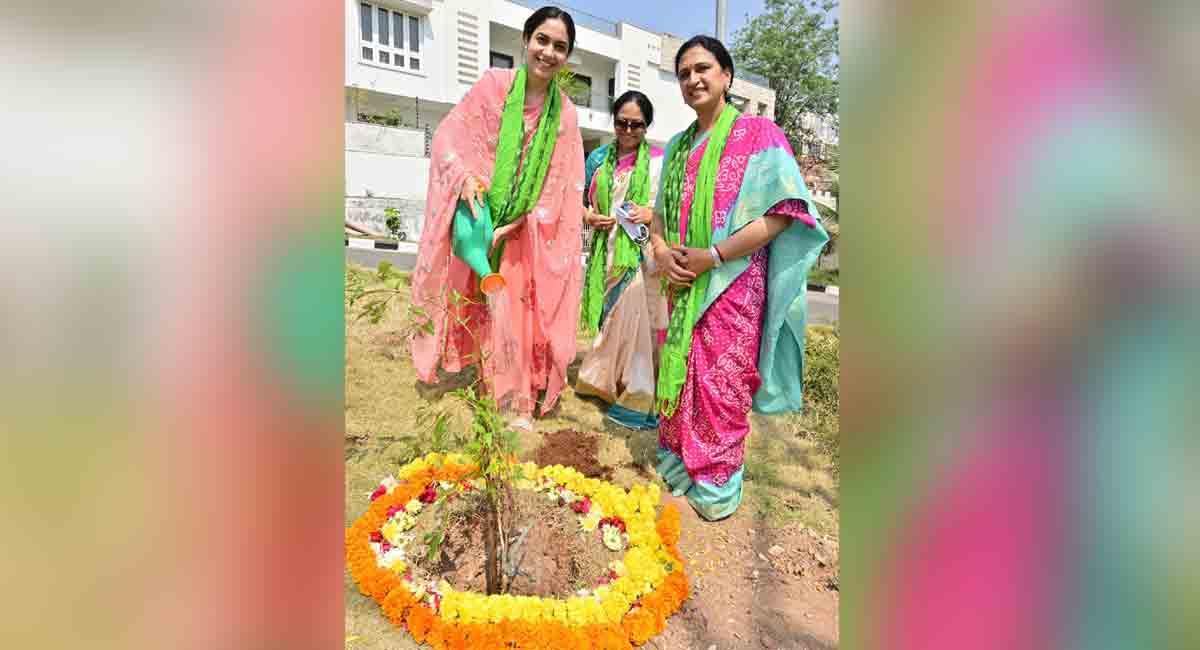 Women’s Day: Women plant saplings as part of Green India Challenge in Hyderabad