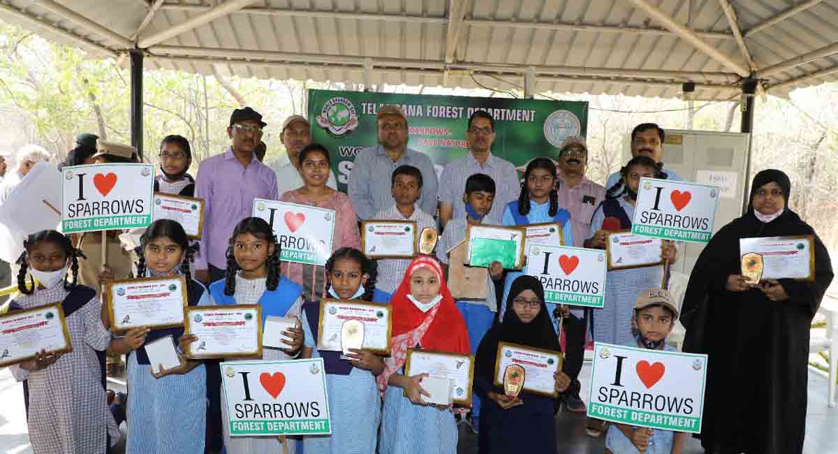 Hyderabad: KBR Park hosts World Sparrow Day celebrations