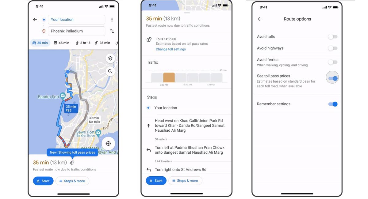 Google Maps to roll out toll prices for Indian users