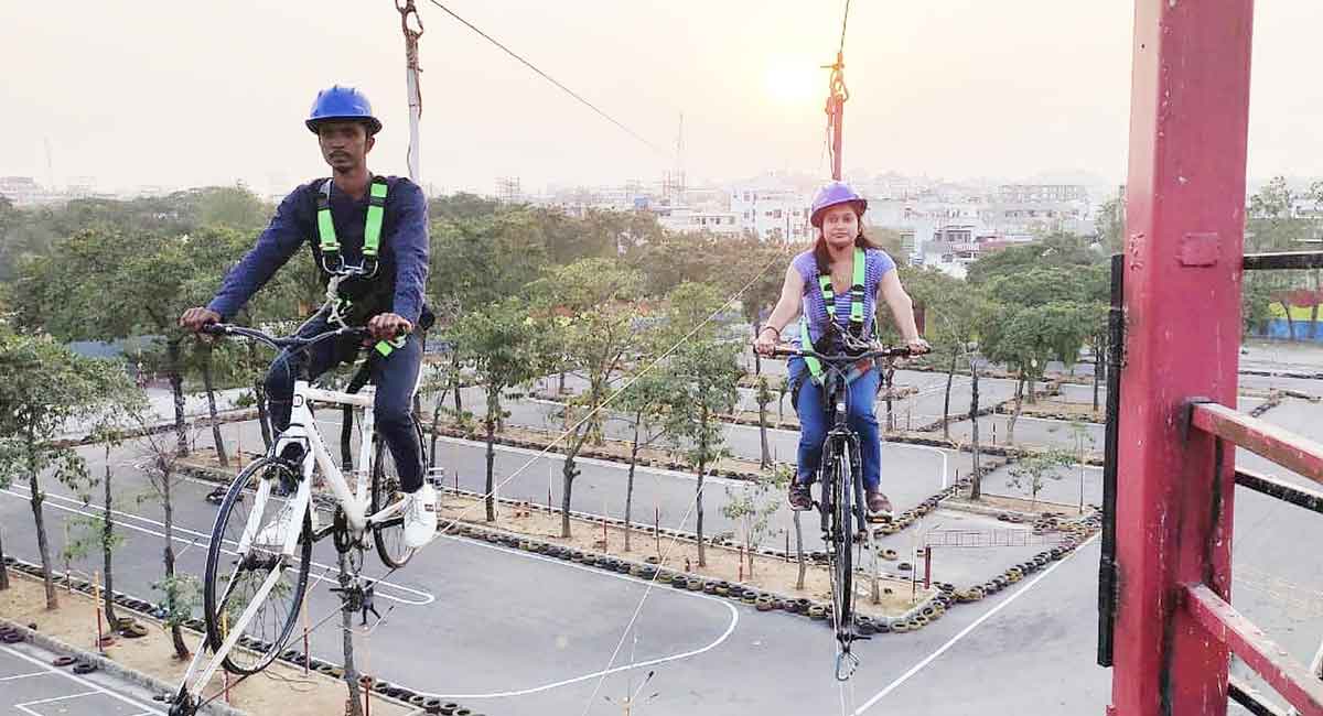 Hyderabad’s first-ever sky cycling on Necklace Road