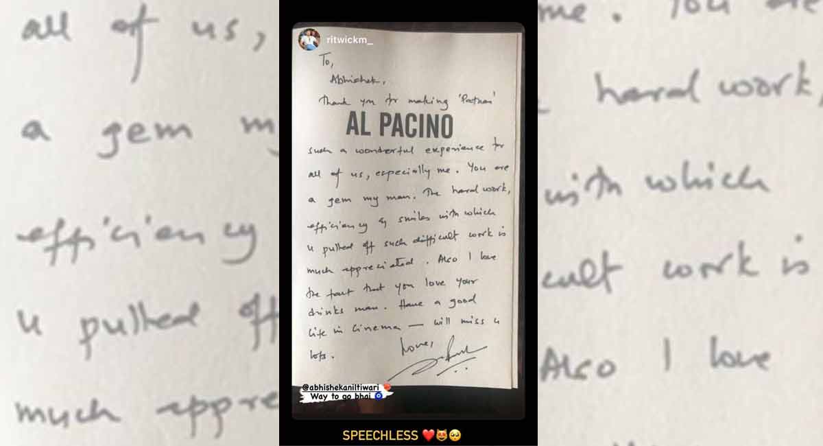 SRK pens an adorable note for Pathaan’s crew member