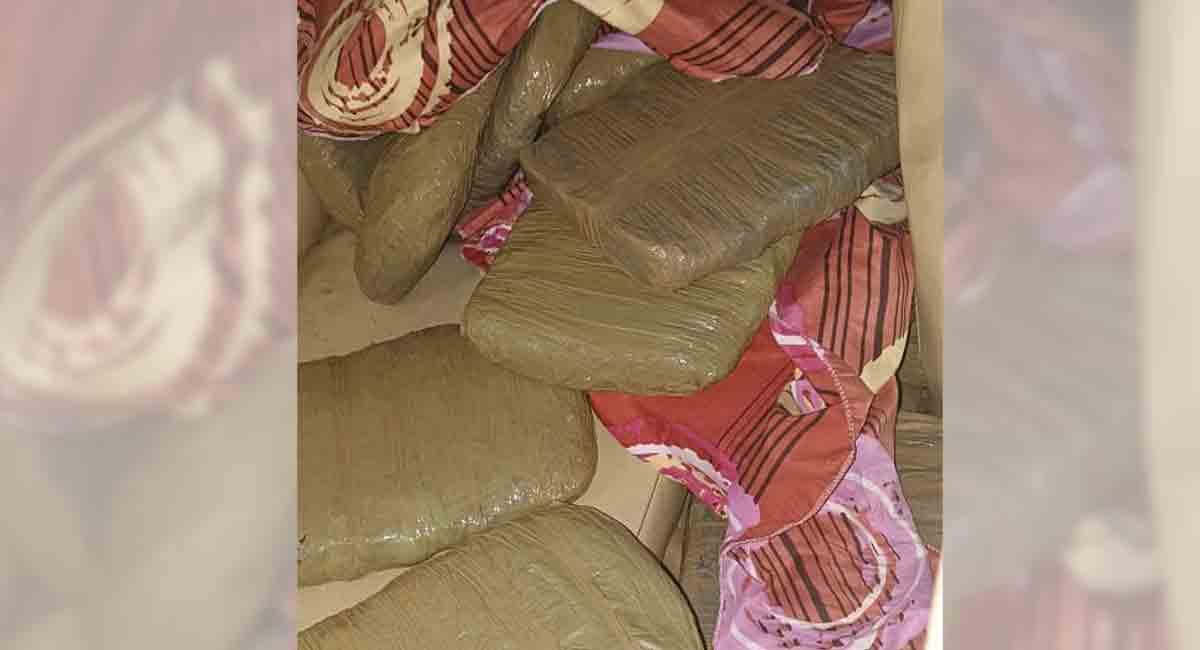 Kothagudem: 250 kg ganja found in a car overturned near Bhadrachalam
