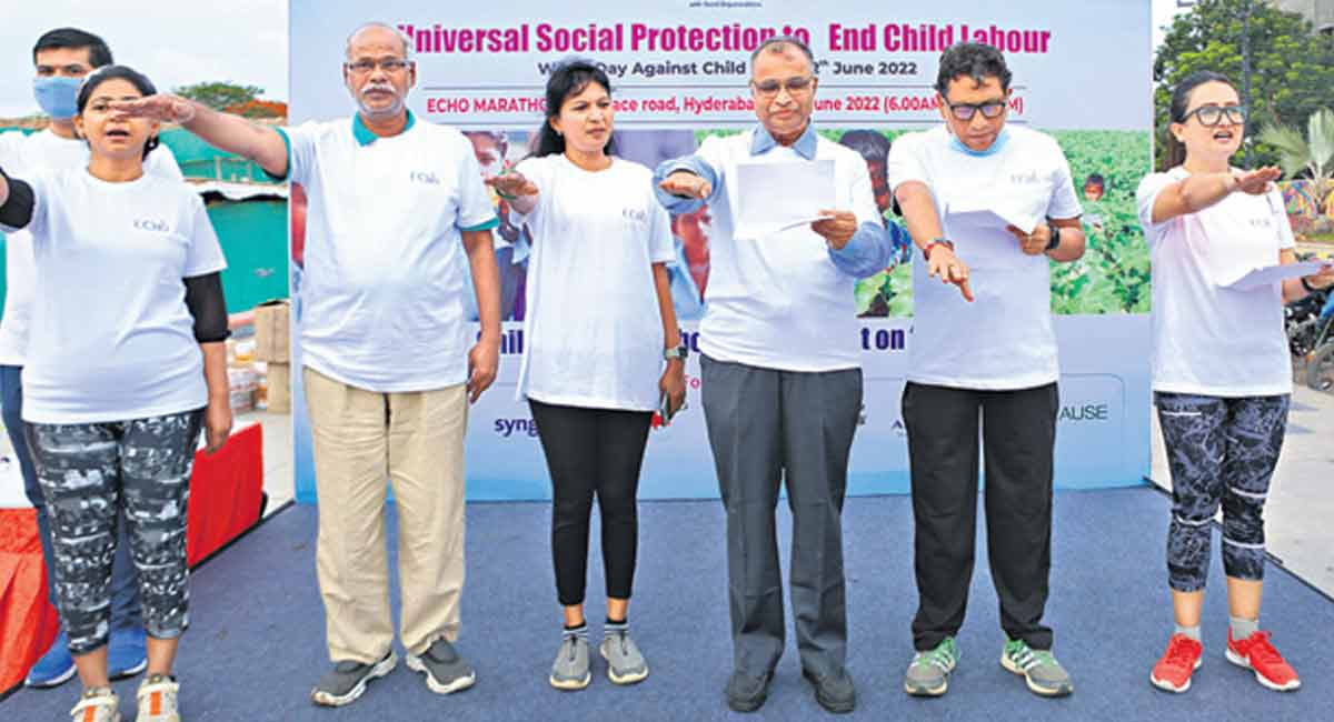 Hyderabad: Runners take pledge to end child labour