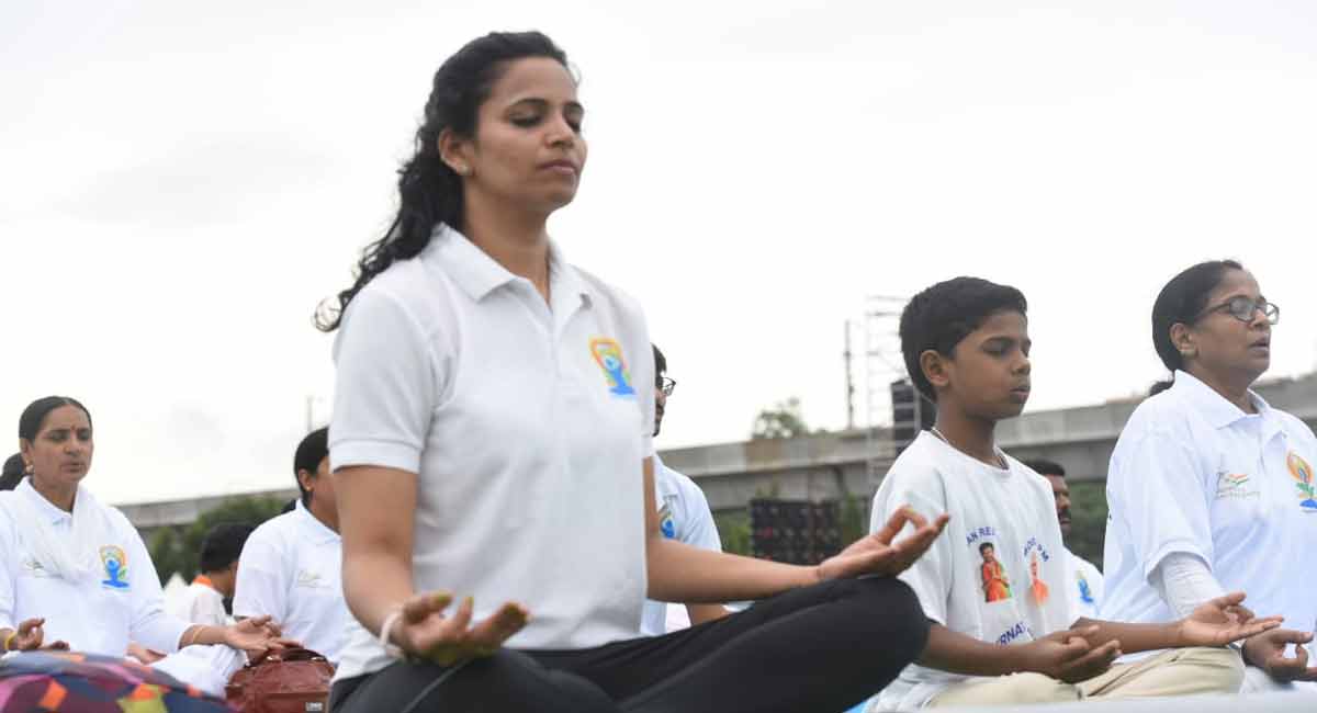 International Yoga Day: Yoga enthusiasts participated in events held across Hyderabad