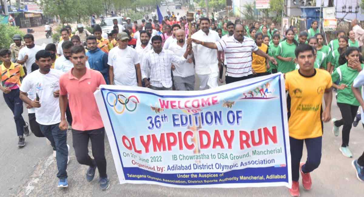 Olympic Day run held in Mancherial
