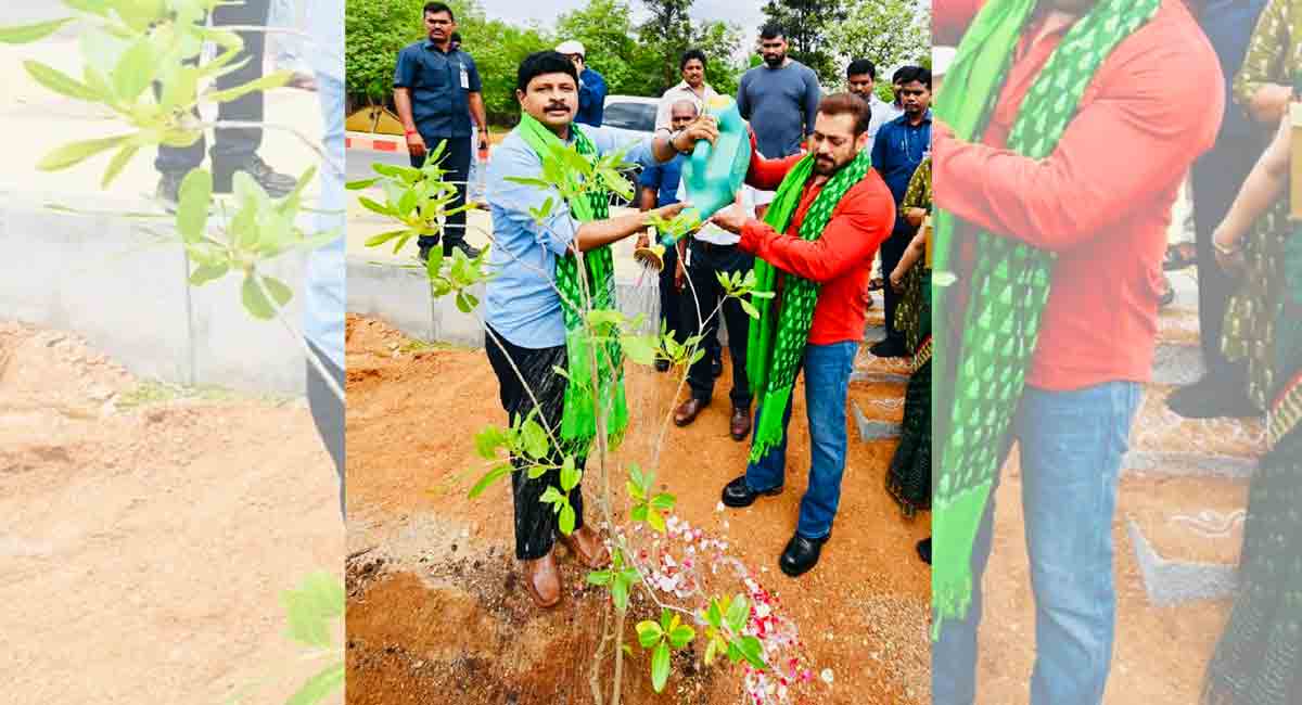 Salman Khan takes up Green India Challenge, plants saplings at Ramoji Film City