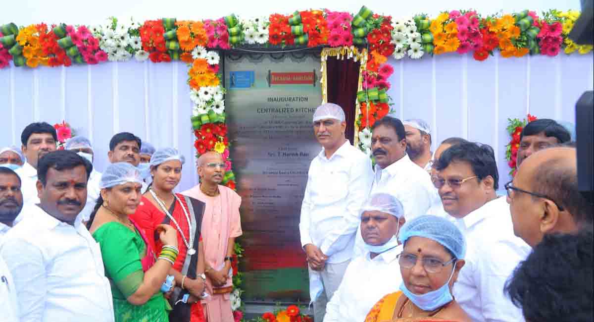 Hyderabad: Harish Rao inaugurates centralised kitchen for Rs 5 meal scheme