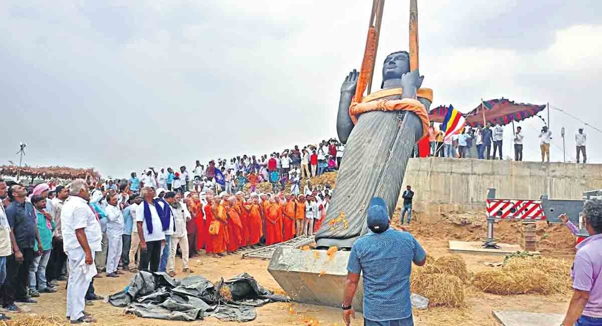 Telangana: Nagamma Cheruvu gets 22-feet high Buddha statue