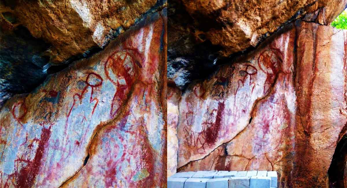 Ancient rock paintings identified in Sircilla