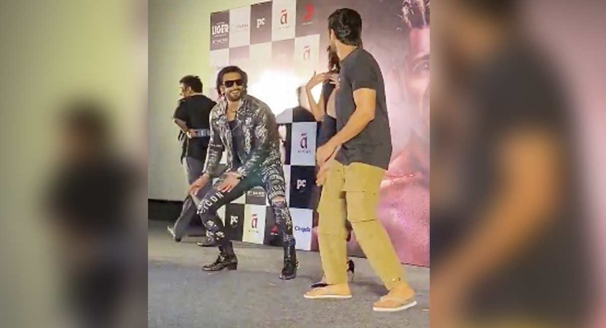 Ranveer Singh dances to ‘Liger’ number ‘Akdi Pakdi’ with Vijay, Ananya