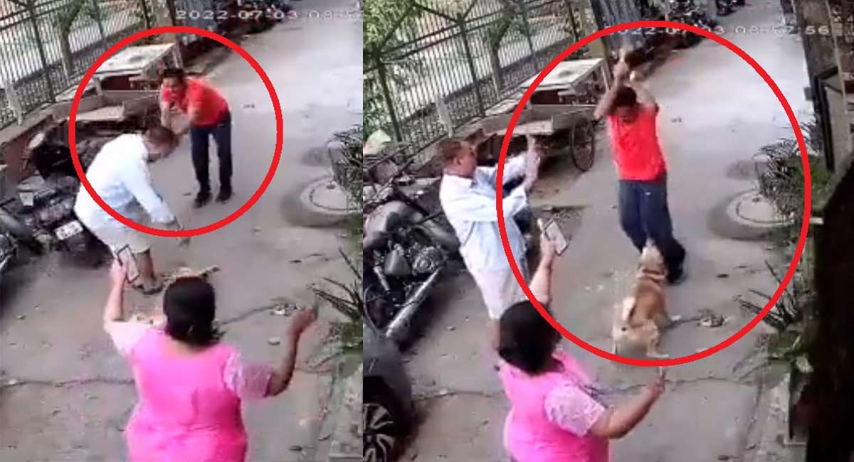 Watch: Angry over dog’s barking, man attacks pet, its owner & 3 others