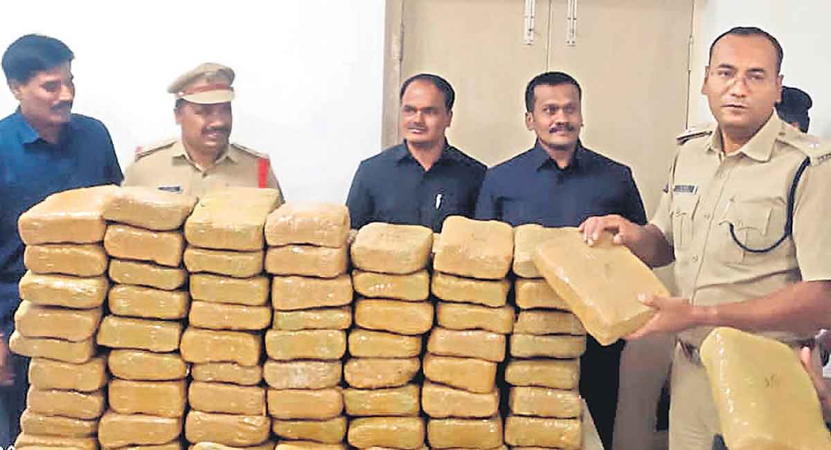 Inter-State drug smugglers held, 350 kg ganja seized in Hyderabad