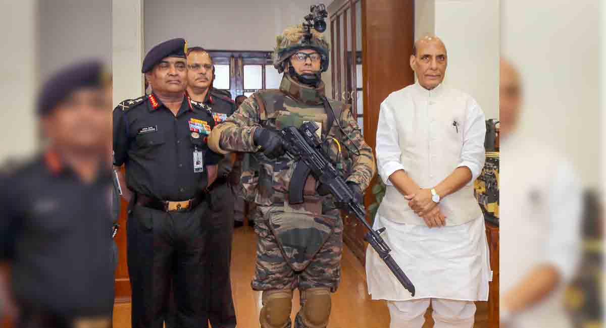 Rajnath Singh hands over indigenous defence systems to Indian Army