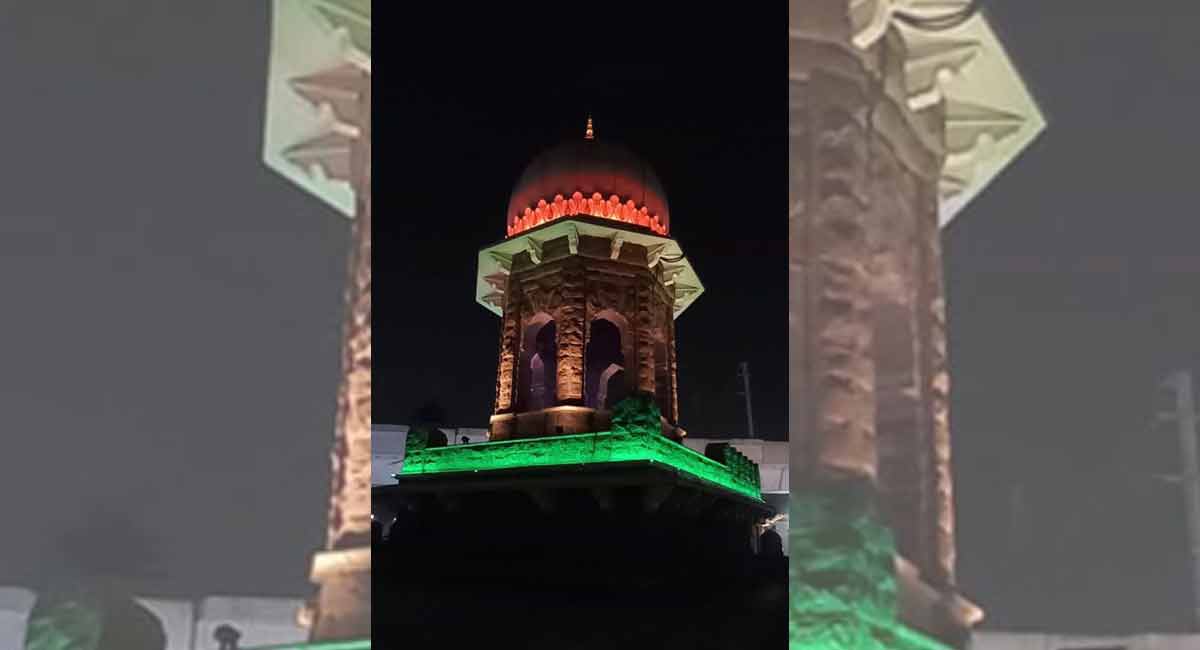 Landmarks across Telangana lits up in tricolour