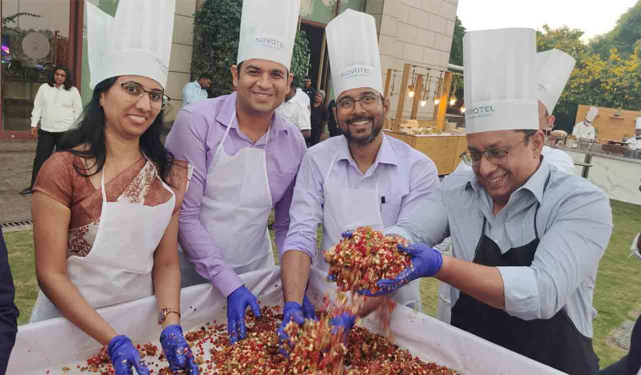Tis the season for cake mixing at Novotel Hyderabad Airport