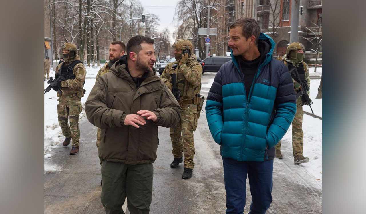 Bear Grylls meets Zelenskyy , check out glimpse of their meeting ...