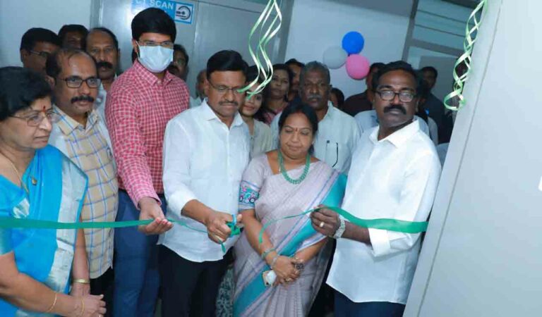 Puvvada Ajay Kumar inaugurating a 65-bed dedicated women's ward and radiology hub in Khammam