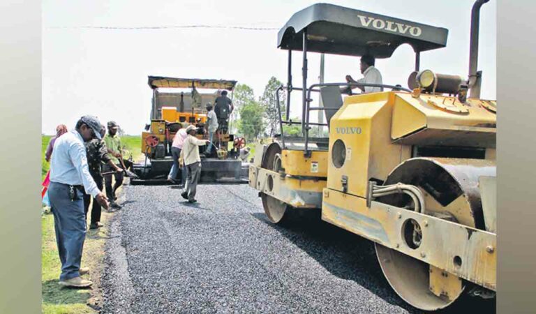 Road Development works under progress