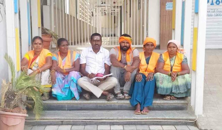 Suryapet municipal staff staging dharna