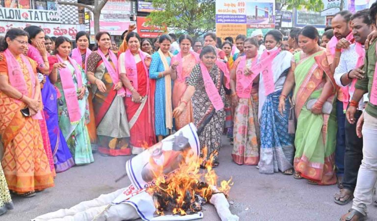 BRS protests in Karimnagar