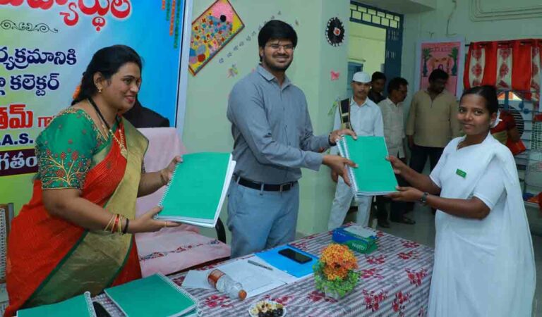 Collector VP Gautham distributed study material to students