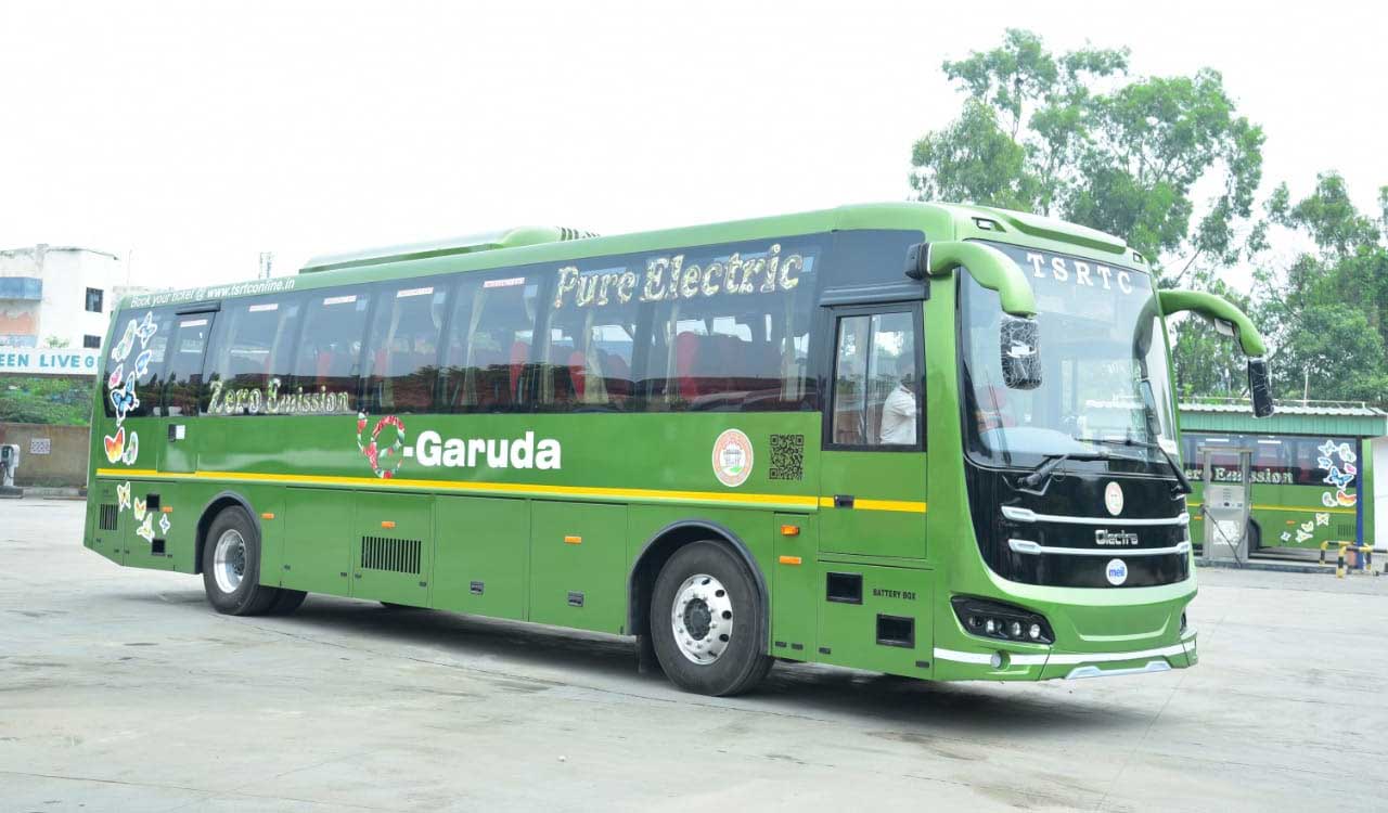 RTC electric AC buses 'E-Garuda' set to be launched in Hyderabad on Tuesday - Telangana Today
