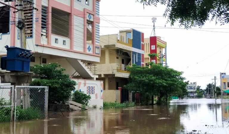Low Lying Areas Of Mancherial Submerged .