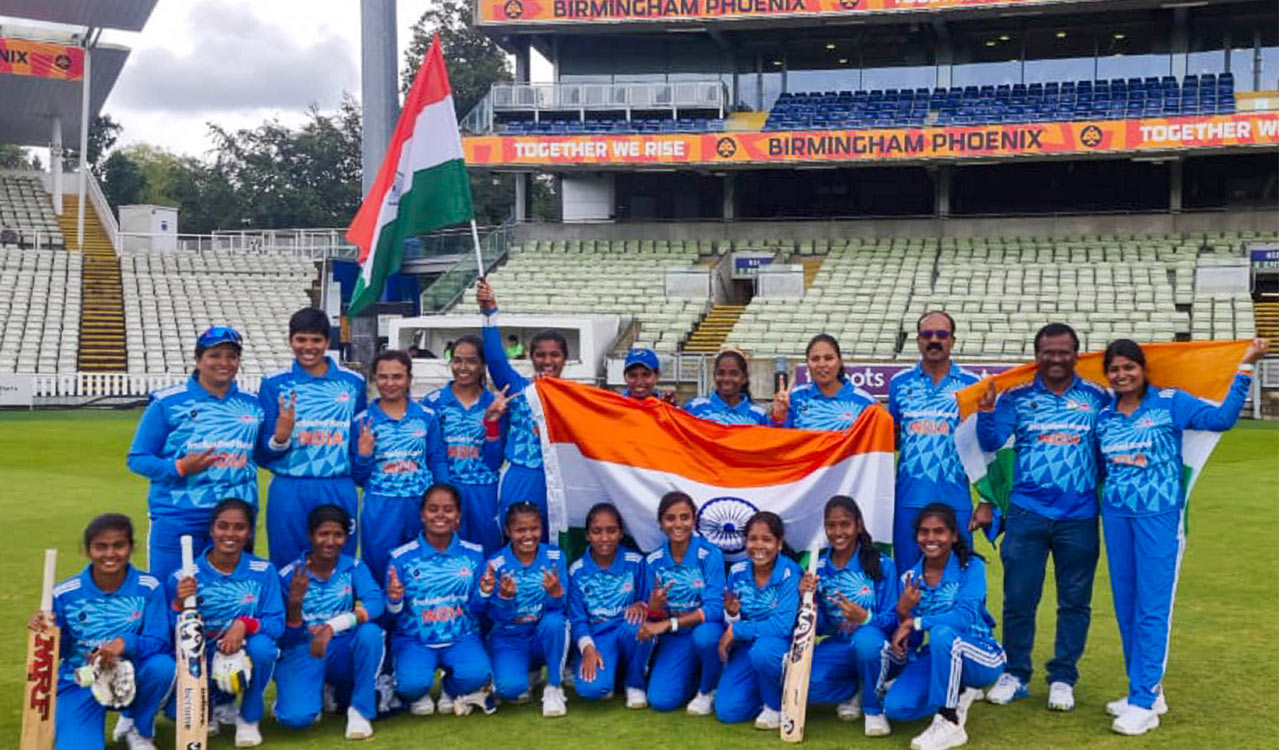 Indian women's blind cricket team wins historic gold at IBSA World Games-Telangana  Today