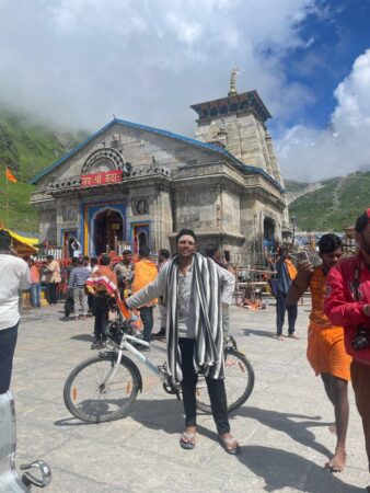 Youngster From Jangaon Completes Cycling Expedition To Kedarnath (2)